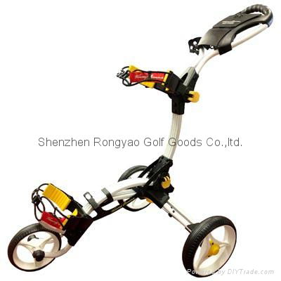 TOMMY ARMOUR 845 COMPACT 3 WHEEL PUSH GOLF TROLLEY 3