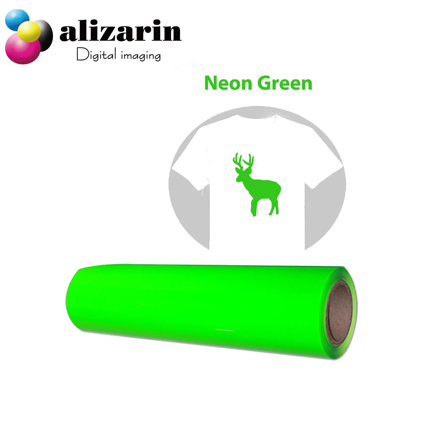 Alizarin Cuttable heat transfer PU Flex Vinyl  (NOR614 Neon Green) 2