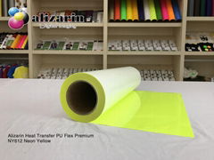 Alizarin Cuttable heat transfer PU Flex Vinyl  (NY612 Neon Yellow)