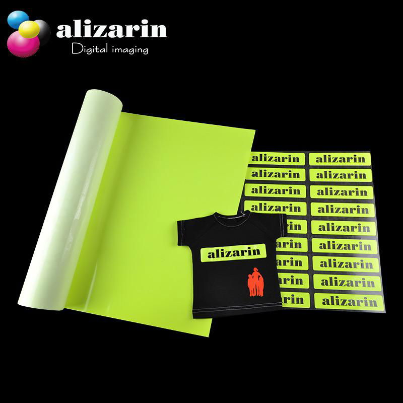 Alizarin Cuttable heat transfer PU Flex Vinyl  (NY612 Neon Yellow) 2