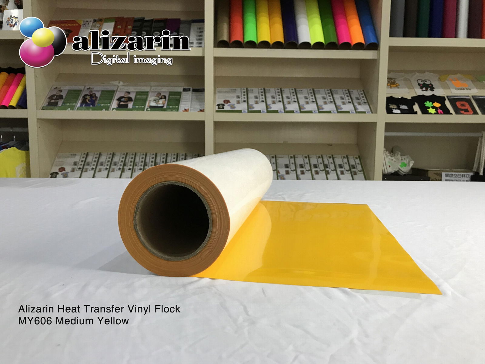 Alizarin Cuttable heat transfer PU Flex Vinyl  (MY606 Medium Yellow)