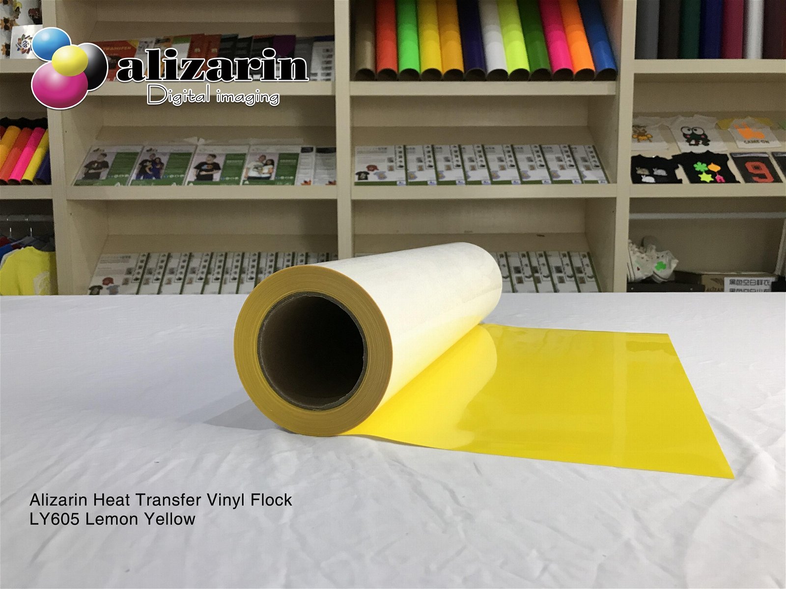 Alizarin Cuttable heat transfer PU Flex Vinyl  (LY605 Lemon Yellow)