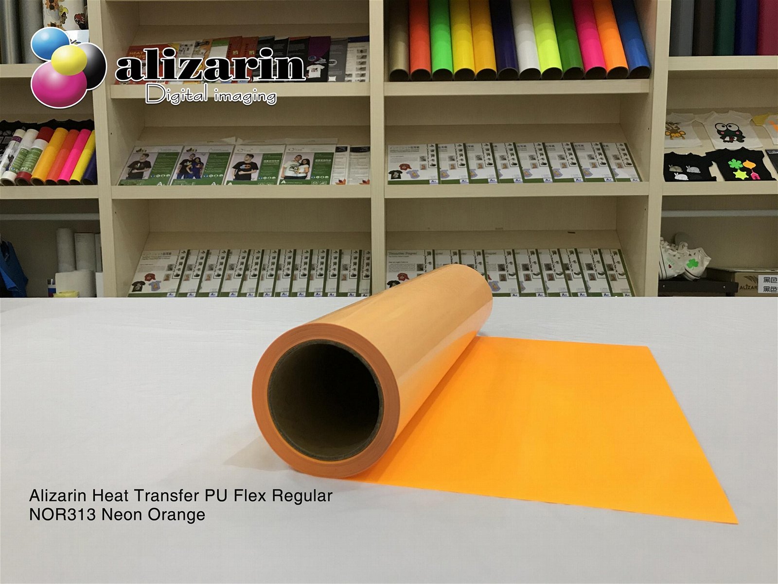 Alizarin Cuttable Heat Transfer PU Flex Regular（NOR313 Neon Orange)）