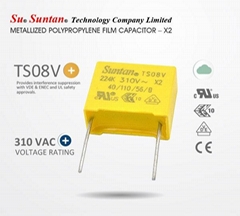 Suntan TS08V 310VAC Metallized Polypropylene Film Capacitor - X2