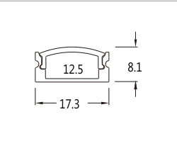 Surface Mount Aluminum LED Strip Fixture Channel 2