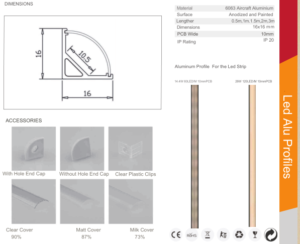  round corner led aluminum profile for led flexible strip 4