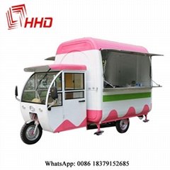 electric motorbike red hamburger carts mobile coffee food truck