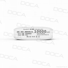 DOCA D563 10000mah power bank showing time and Alarm function