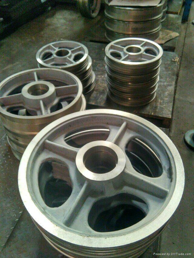 Customized  iron or aluminum casting V Belt pulley wheel 1V-8V DN100-DN800 2