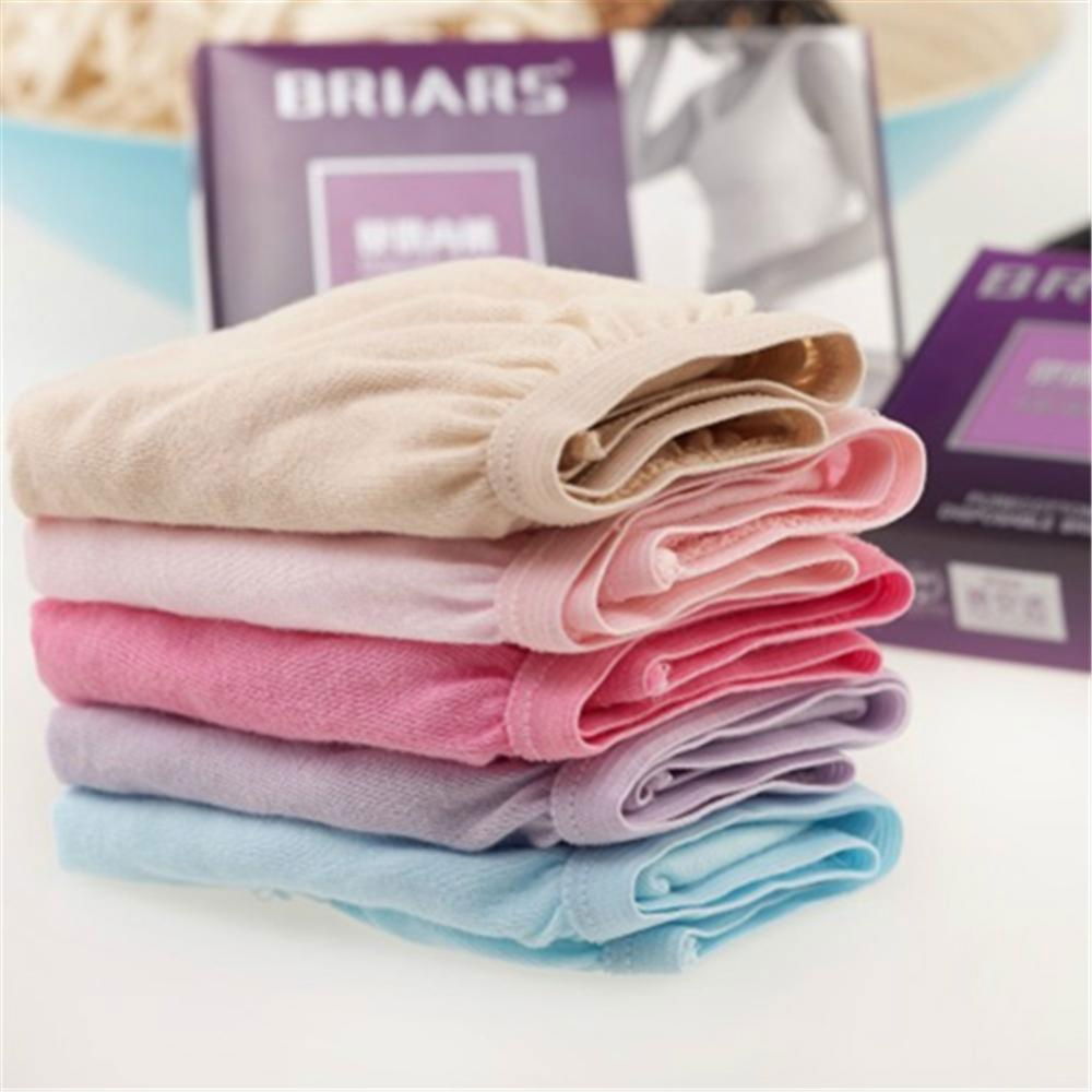 4pcs Disposable 100% Cotton Women Disposable Panties Briefs Underwear Travel Spo 4