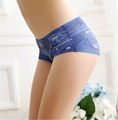 Hot Sale Smooth Seamless One Piece Briefs Mid Waist Safety Short Emulational Jea 3