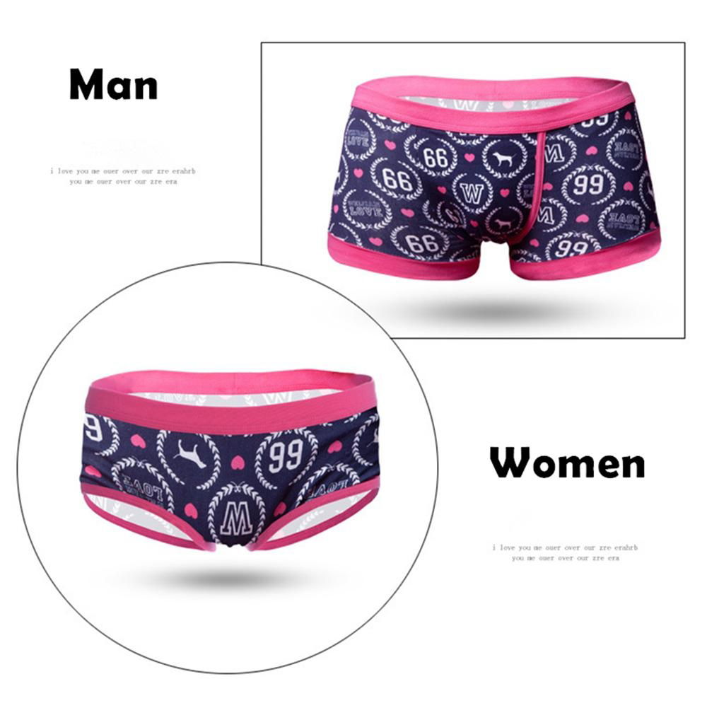 (1Set=2pcs) Men's Underwear Boxers + Sexy Women Underwear Briefs Triangle Fashio 2