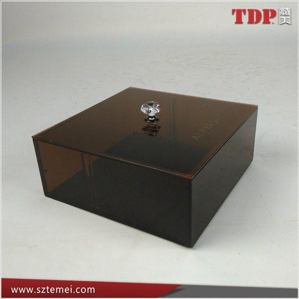 Wholesales Brown Acrylic Storage Boxes Display Case for Jewelery Make up Storage