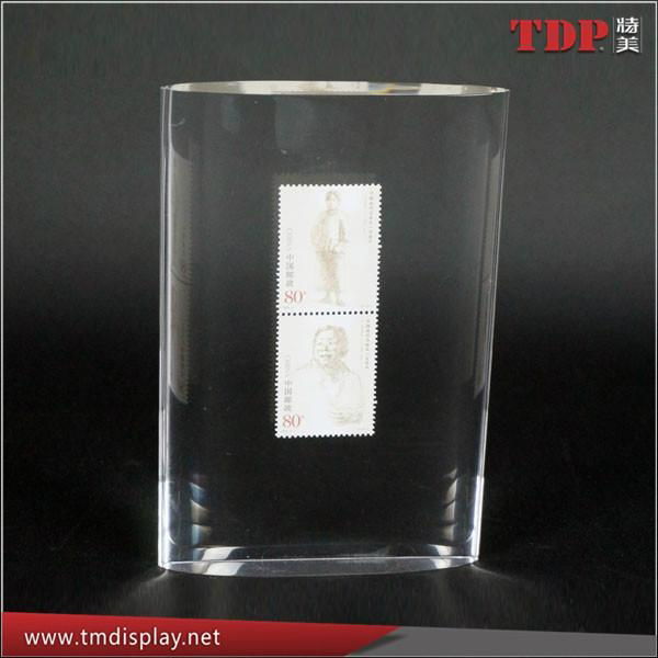 Hot Sale Acrylic Paperweight  Pmma Stamp Paperweight  Acrylic Stamp Embedment 