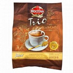 MOCCONA TRIO INSTANT COFFEE 3IN1 RICH GOLD 304 G. PACK 16