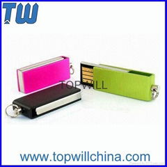 Tiny Mini Metal Swivel Pen Drive 2GB 4GB 8GB 16GB 32GB with Free Logo