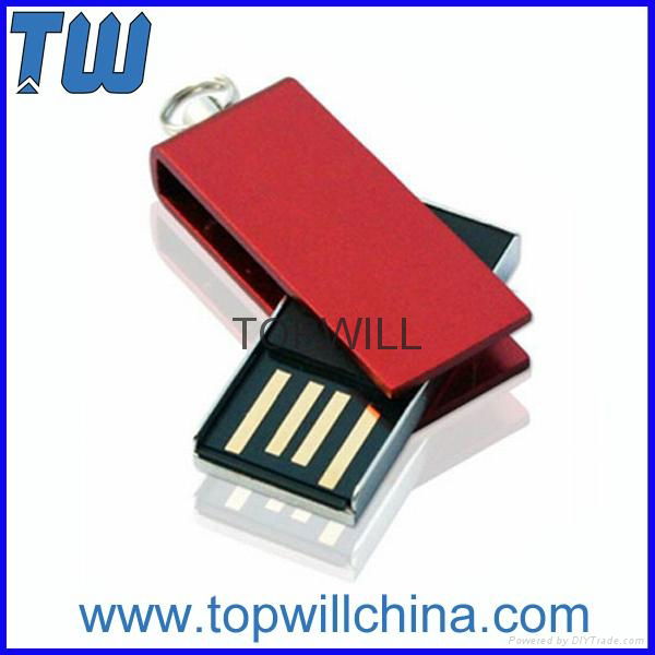 Tiny Mini Metal Swivel Pen Drive 2GB 4GB 8GB 16GB 32GB with Free Logo 3