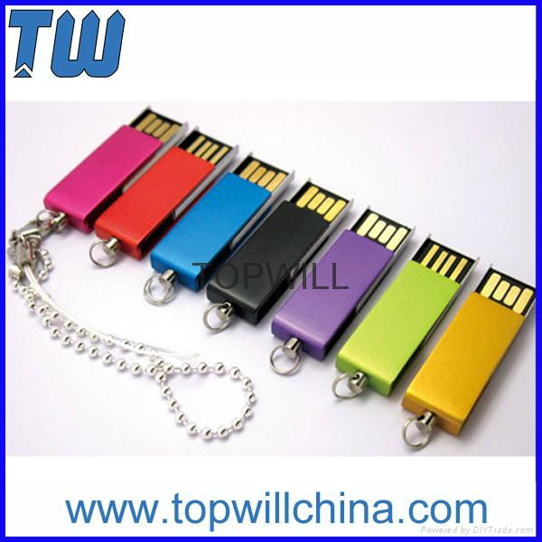 Tiny Mini Metal Swivel Pen Drive 2GB 4GB 8GB 16GB 32GB with Free Logo 5