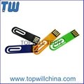 Delicate ABS Paper Clip USB Pen Drive Company Promotional Gift Logo Printing
