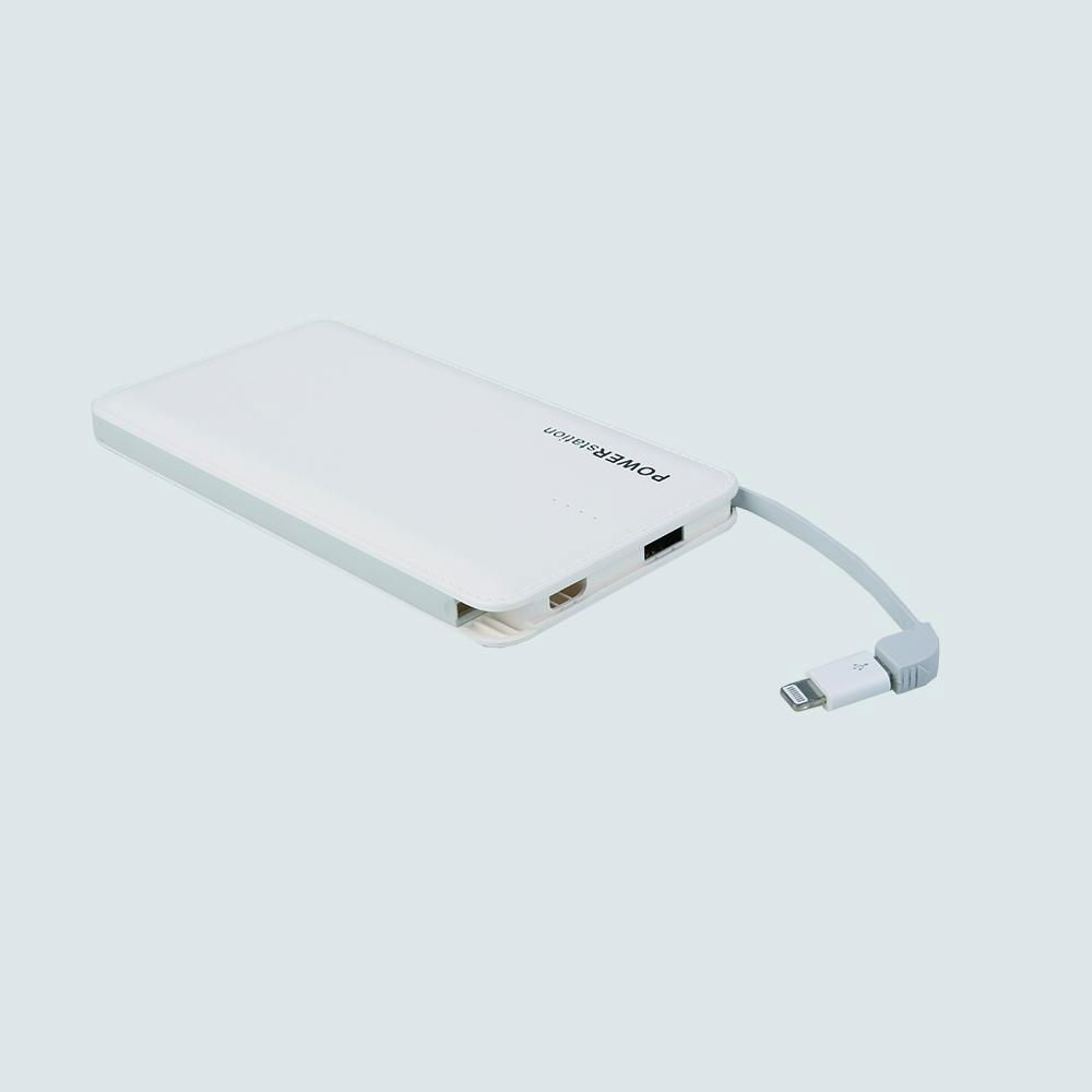 Fashion Design 10000mah Grade A Battery Built-in Cable 8000mah Power Bank  2