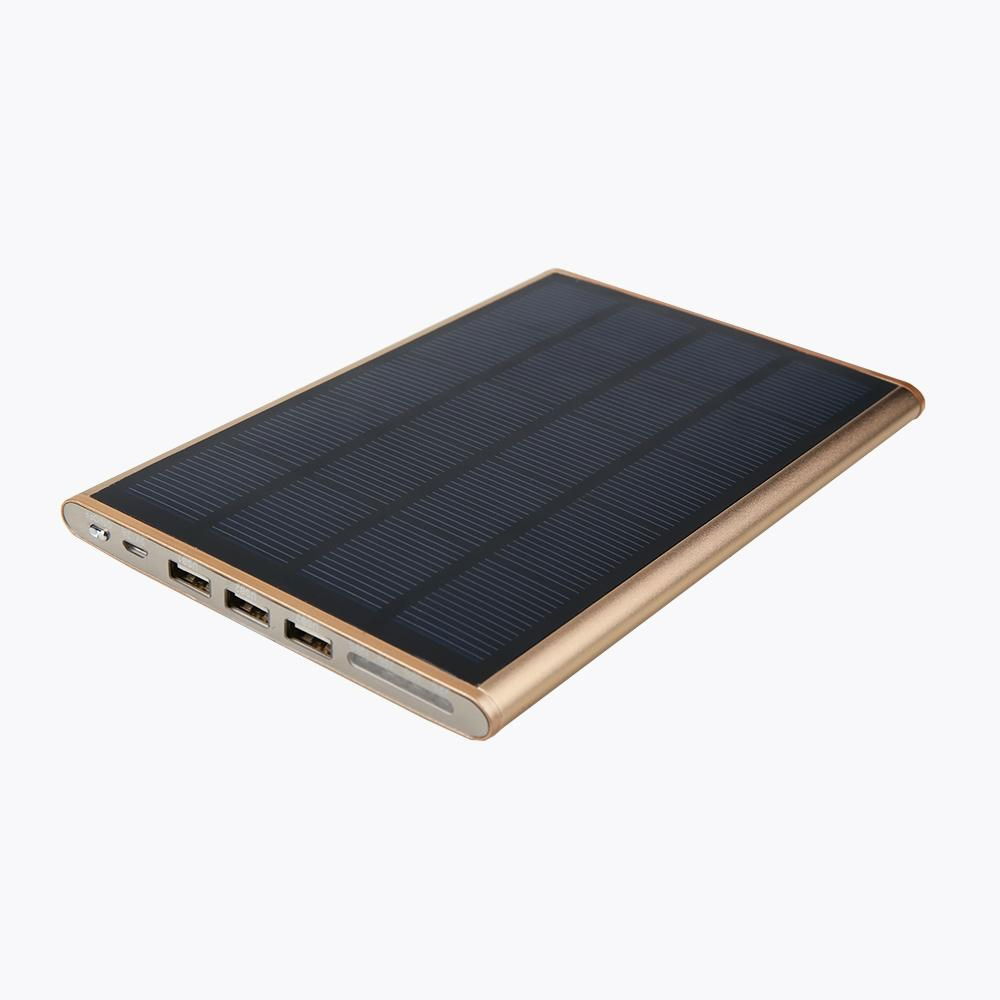 China Manufacturer 12000mah Aluminium Alloy Solar Panel Charger with LED Light