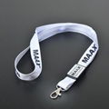 Lighting polyester silk screen led lanyard with metal hook for party decoration 1