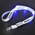 Lighting polyester silk screen led lanyard with metal hook for party decoration 2