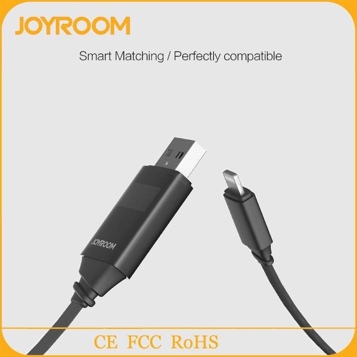 JOYROOM for iphone and samsung digital display usb charging cable 3