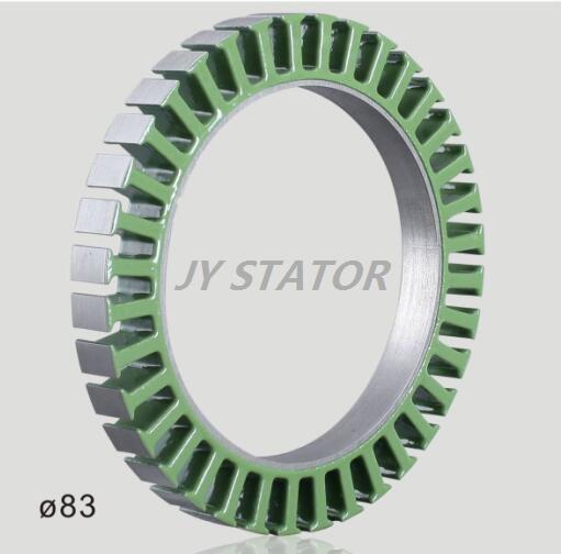 Bonded stator and rotor motor stamping lamination with high temperature