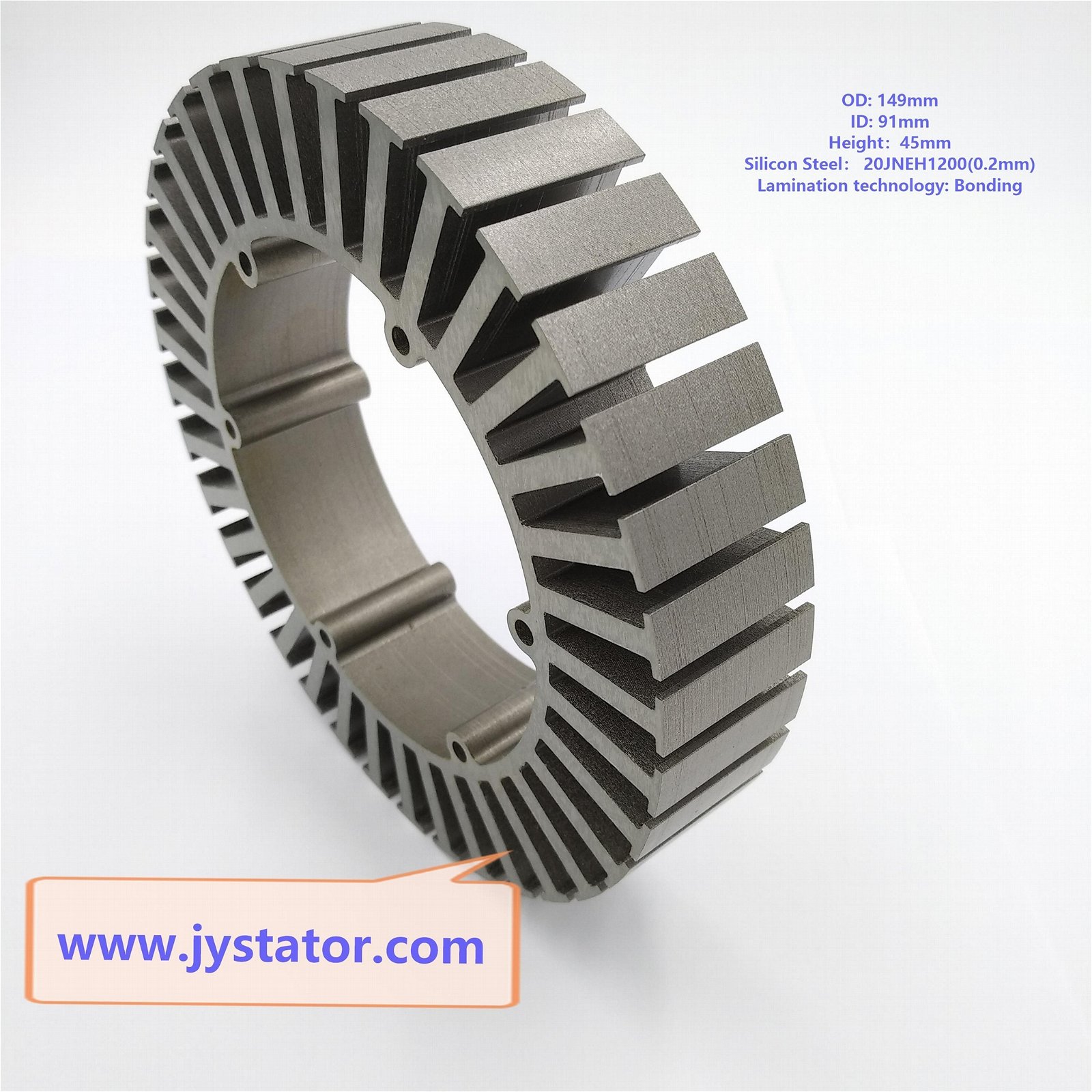 Bonded stator and rotor motor stamping lamination with high temperature glue
