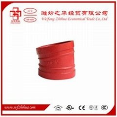 FM UL approval ductile iron grooved pipe fittings elbow