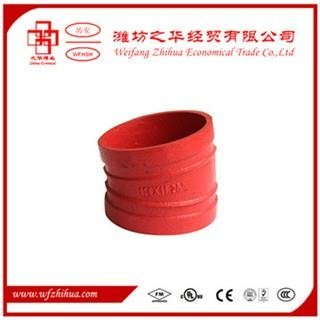 FM UL approval ductile iron grooved pipe fittings elbow 3