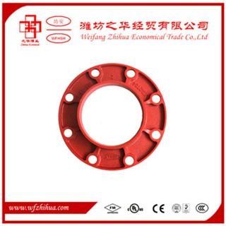 FM UL approval ductile iron grooved pipe fittings adaptor flange