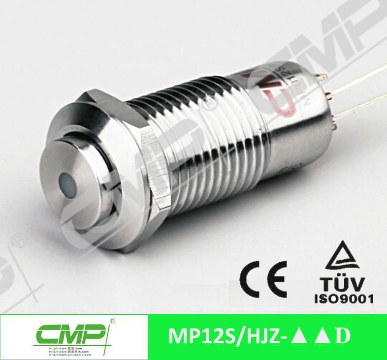cheap 12mm metal waterproof ring LED push button switch