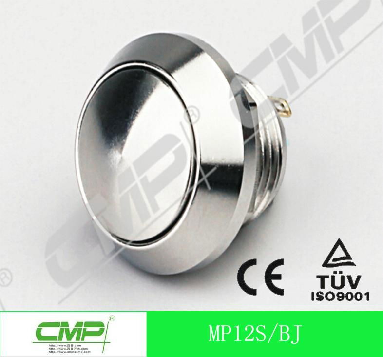 12mm Waterproof Metal Push Button Switch with Momentary on Manufacture China