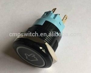 CMP IP67 metal or plastic waterproof black illuminated push button switch