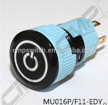 CMP IP67 metal or plastic waterproof black illuminated push button switch 3