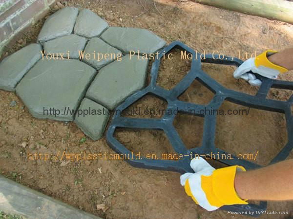 Pavement Mold DIY Garden Path Mould Concrete Plastic Molds (PL40-YL) 2