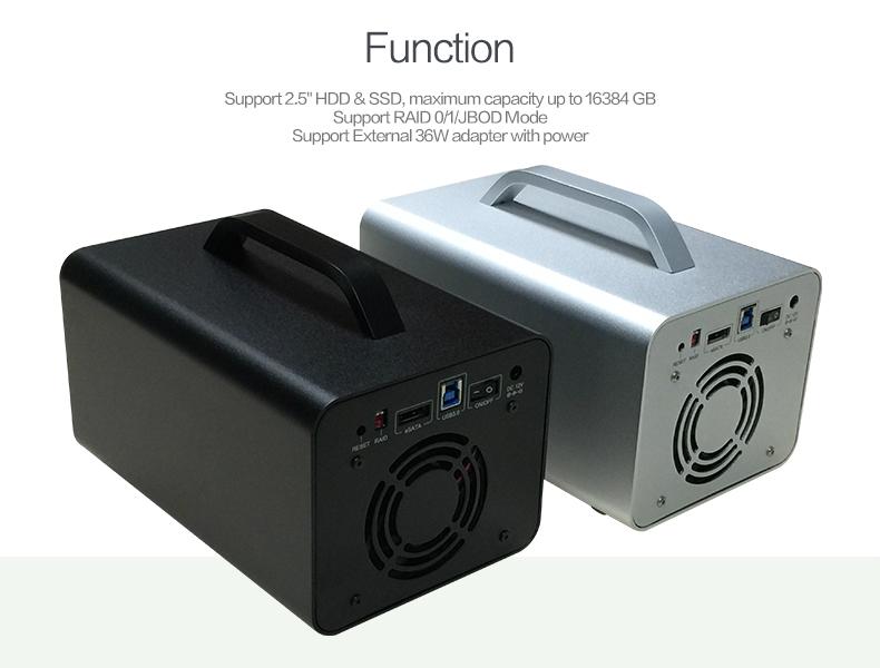 Portable 3.5inch hard disk array hdd enclosure HS3209U3S BackupQ