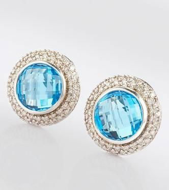 David Yurman 10mm Blue Topaz Cerise Earrings
