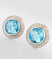 David Yurman 10mm Blue Topaz Cerise Earrings 1