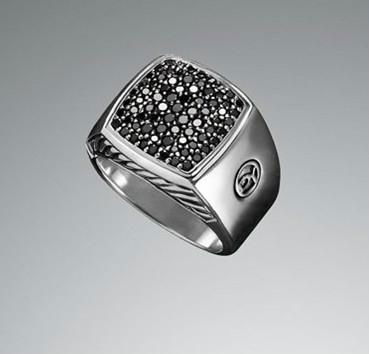 David Yurman Pave Black Diamond Plate Ring Chevron Black Diamond Dog ...