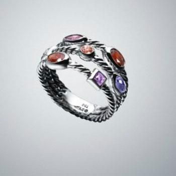 David Yurman THREE-ROW BERRY CONFETTI RING