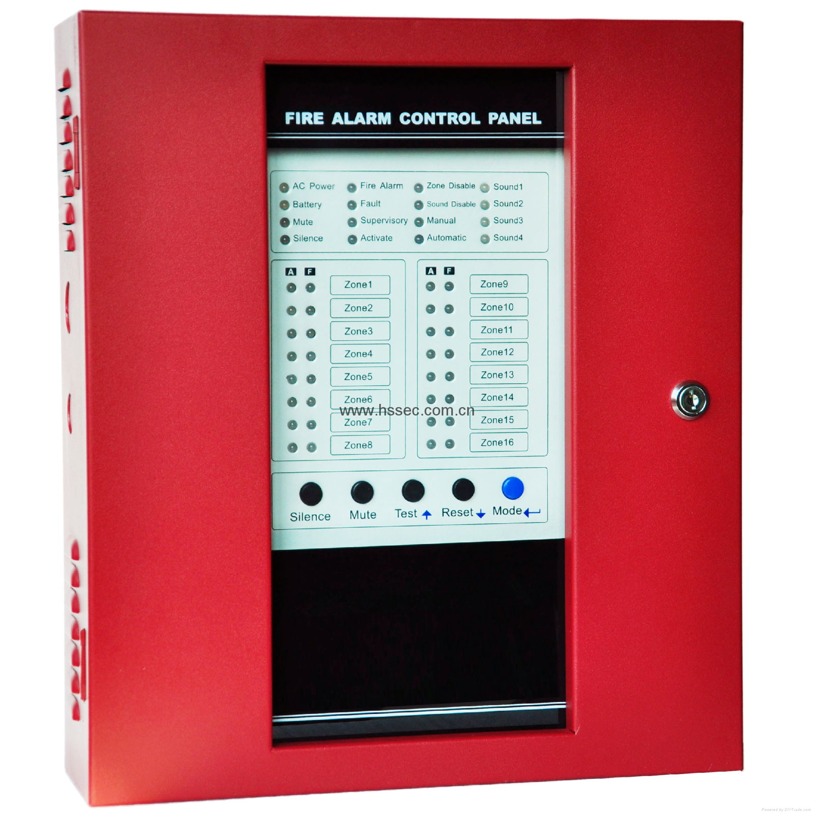 16zone Wire conventional fire alarm control panel with sound output HS-CK1016