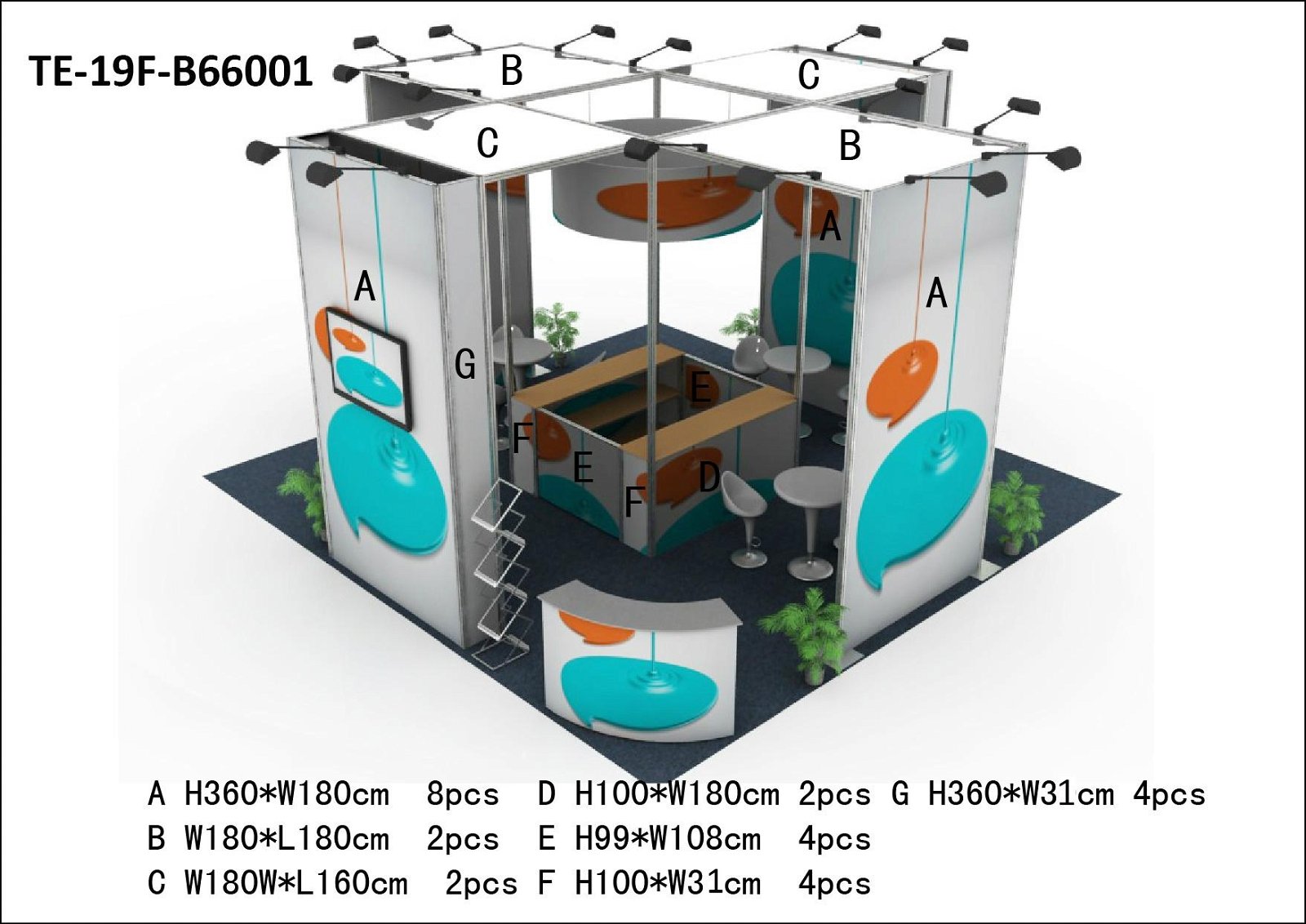 modular booth customize size item 66001 provide printing 4