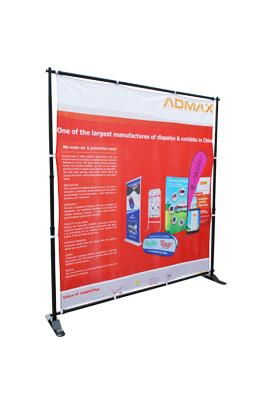 Pop up telescopic banner stand