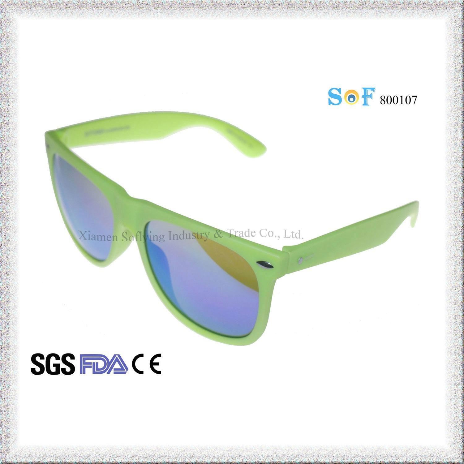 Top Quality Cheap Fashion Customized OEM Eyewear with Flat Color Mirror Lenses 3