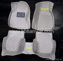 3d PU leather car floor mats full set