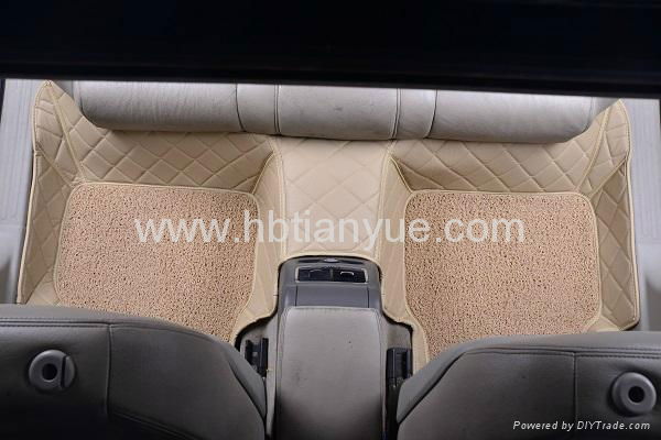 3d PU leather car floor mats full set 3