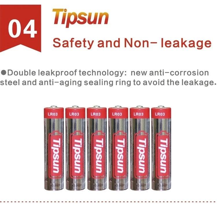 4pcs Blister Package Tipsun 1.5V AAA am4 LR03 Alkaline Battery for Remote Contro 2